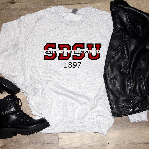 SDSU Crewneck Sweatshirt San Diego State University California Sweater, Unisex - Picture 1 of 3